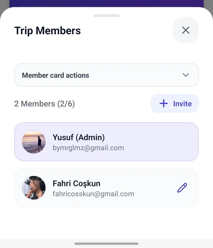 Triply Trip Members — gezi üyeleri ve davet paneli